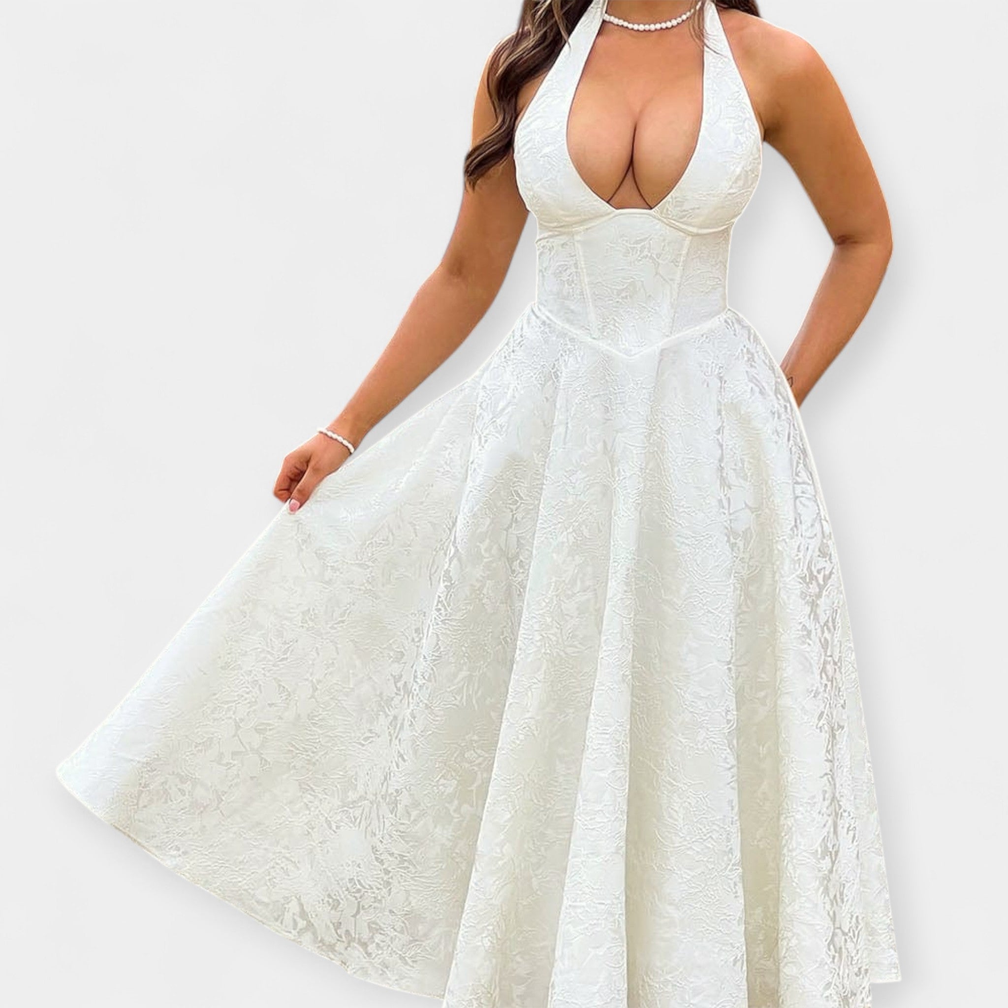 Μίντι Φόρεμα με Ανοιχτή Πλάτη & Κορσέ