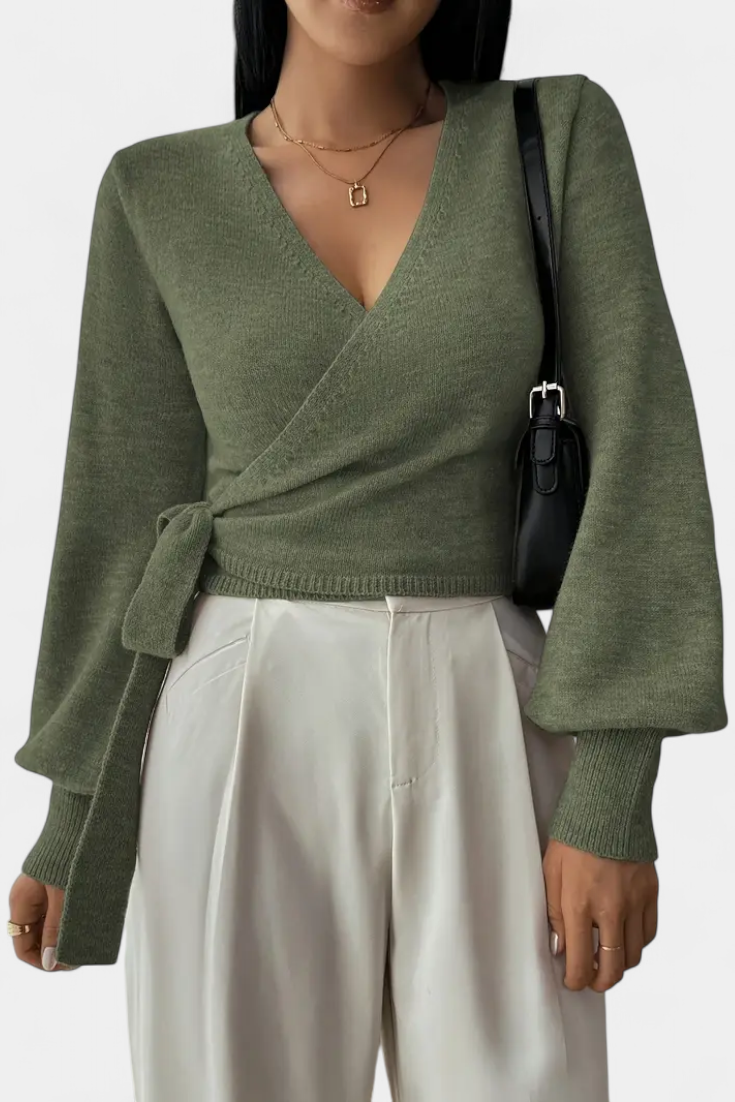 Suéter Persephone Con Tirantes Cruzados Cuello V Moderno