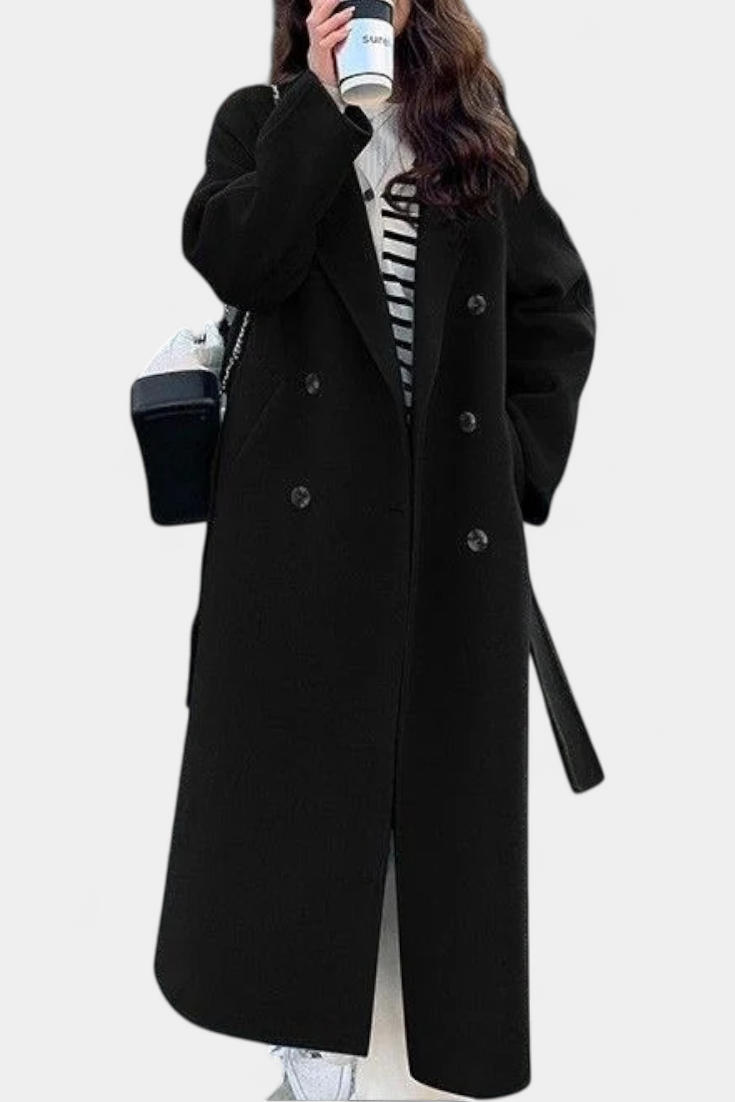 Abrigo Nadiana Trench Largo Silueta Clásica Calidez Chic