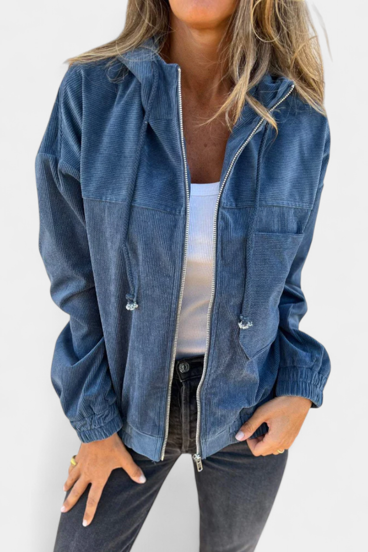 Chaqueta Corduroy Con Capucha Exclusiva Y Toque Retro