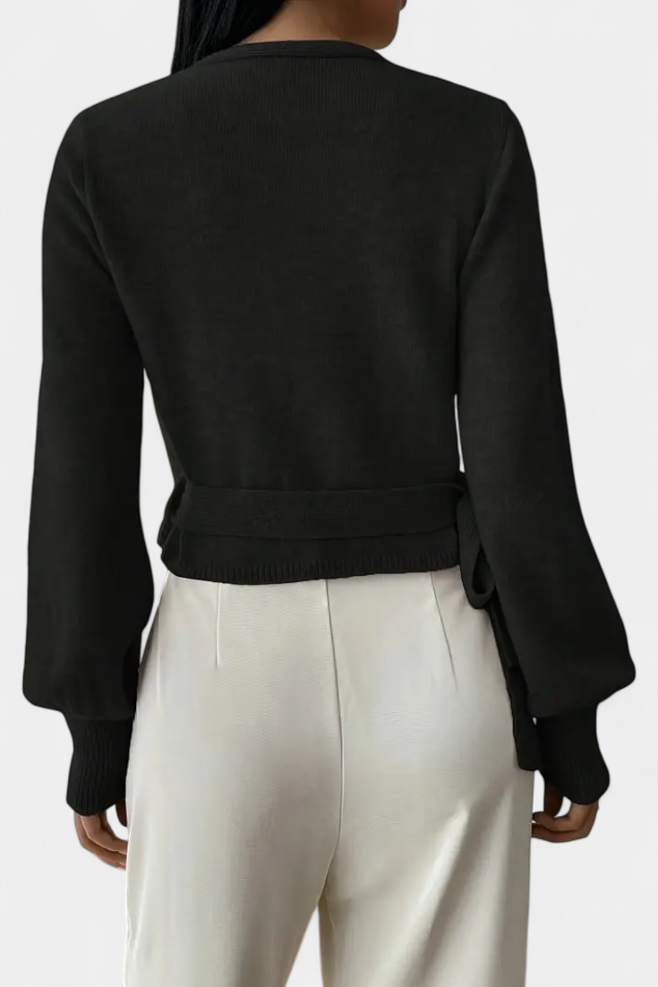 Suéter Persephone Con Tirantes Cruzados Cuello V Moderno