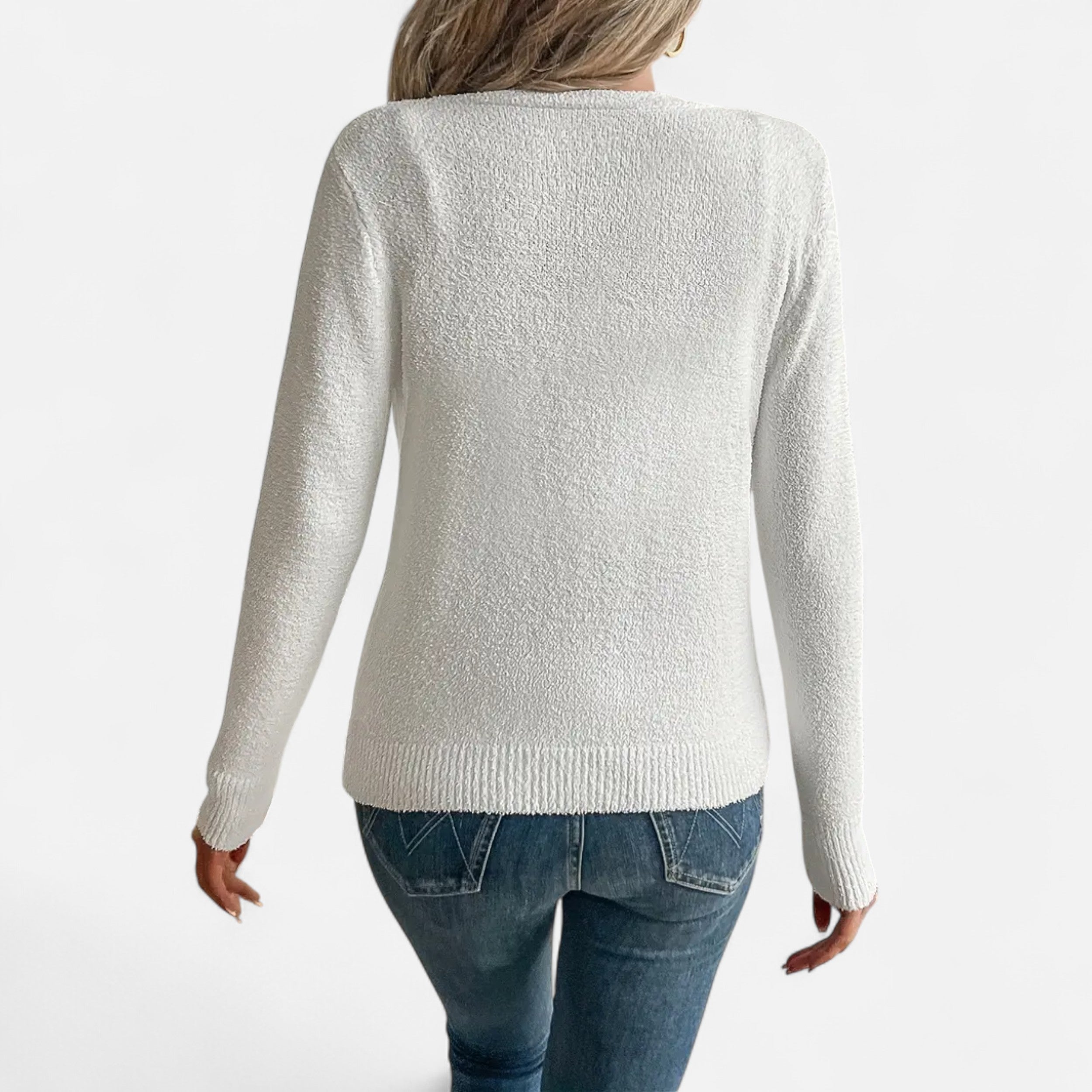 Cárdigan Mujer Botones Frontales Color Sólido