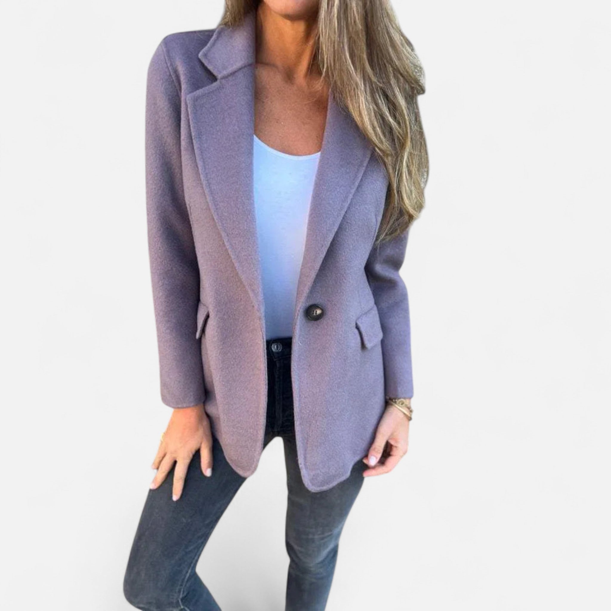 Chaqueta Casual Mujer Manga Larga con Solapa Clásica