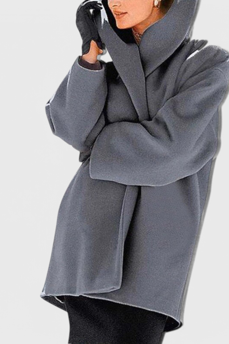 Abrigo Harper Oversized de Lana Con Solapa Seductora Con Estilo