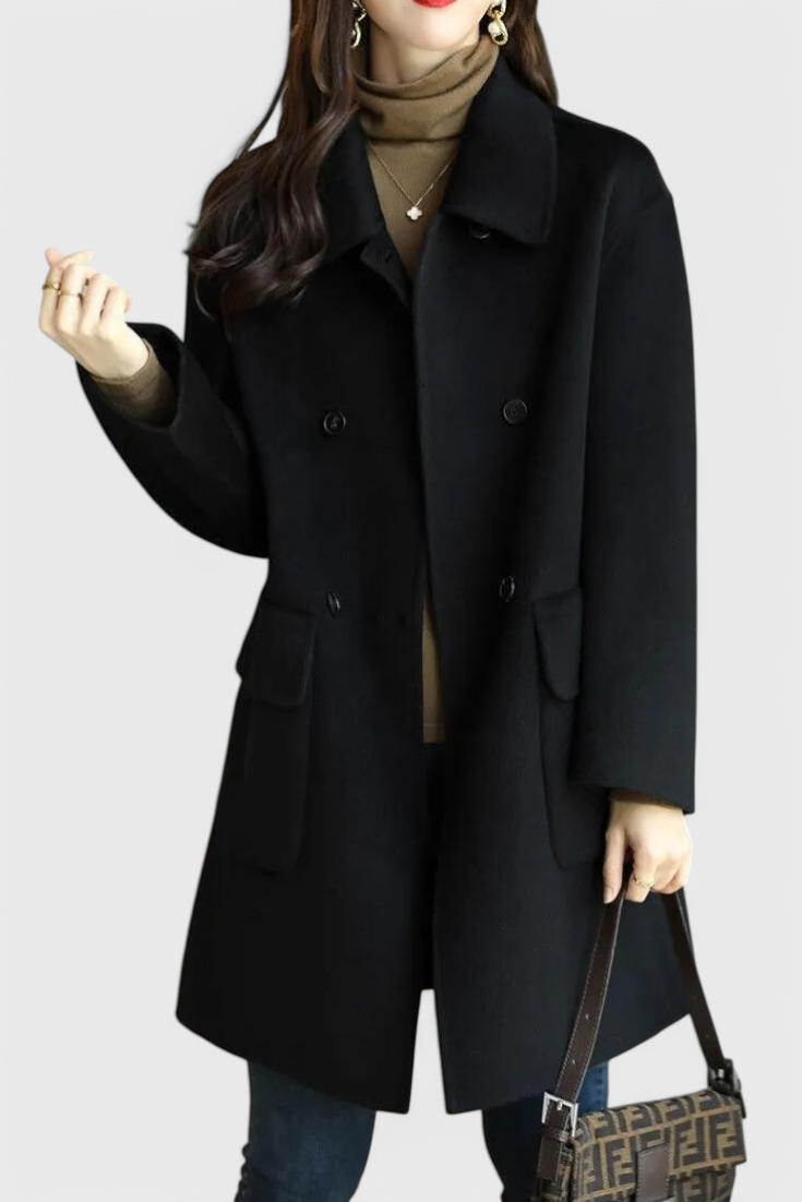 Abrigo de Lana Clásico con Doble Botonadura Todo Estilo