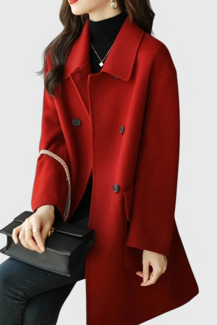 Abrigo de Lana Clásico con Doble Botonadura Todo Estilo